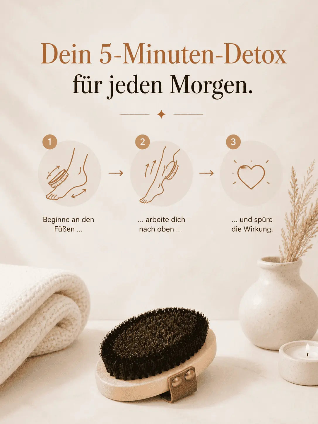 Trockenbürste mit Kupferborsten